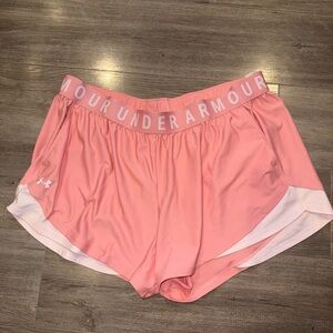 Under Armour Soft Pink Women's Athletic Shorts with Branded Waistband 3XL